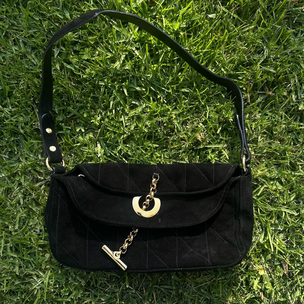 Vintage St. John Quilted Suede Bag